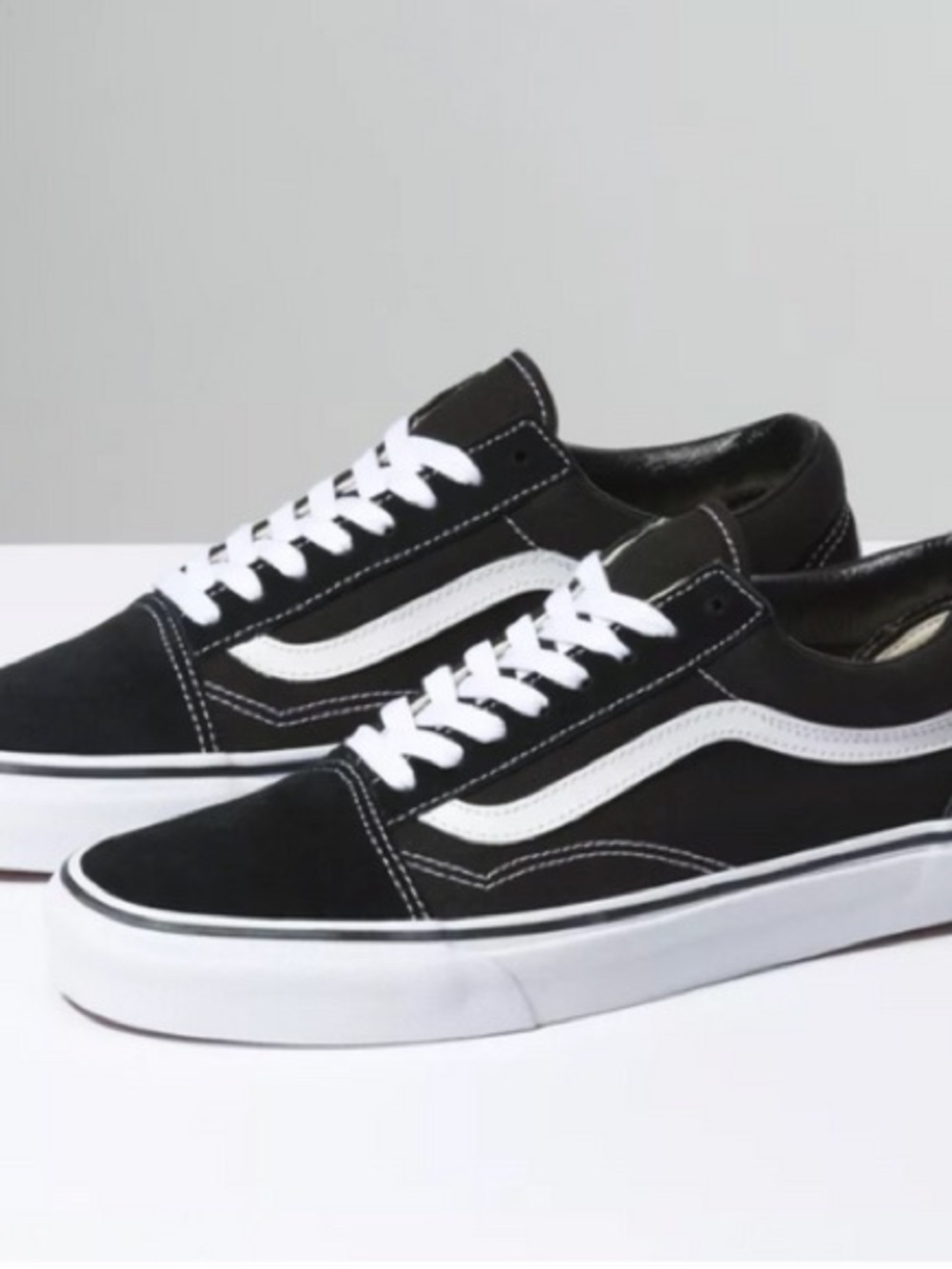 Vans Black and White Low-Top Skate Shoes